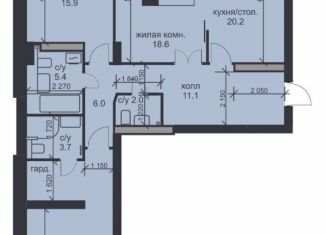 Продажа трехкомнатной квартиры, 105.8 м2, Ставрополь, микрорайон № 26