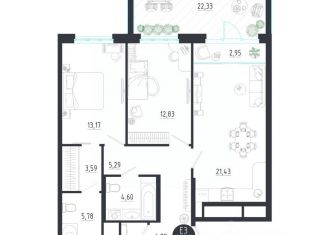 Продажа двухкомнатной квартиры, 102.03 м2, Тула