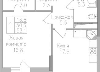 Продам 1-комнатную квартиру, 53.1 м2, Липецкая область