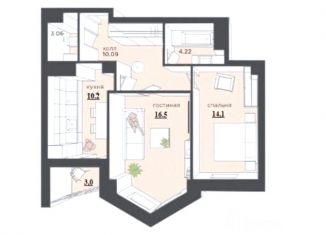 Продается 2-ком. квартира, 59.1 м2, Калининград, улица Гайдара, 90, Ленинградский район