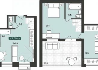 Продаю 3-комнатную квартиру, 77 м2, Новосибирская область