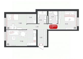 Продаю 2-комнатную квартиру, 66.93 м2, Ялуторовск