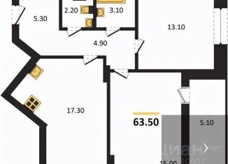 2-ком. квартира на продажу, 63.5 м2, Воронеж
