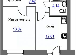 Продается 1-комнатная квартира, 42.55 м2, Орёл