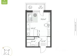 Квартира на продажу студия, 30.4 м2, Тверь