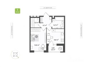 Продается однокомнатная квартира, 35.6 м2, Тверская область
