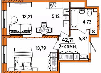 Продается 2-ком. квартира, 42.71 м2, Ульяновск, Ленинский район