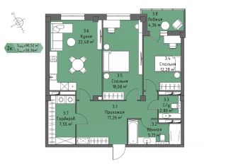 Продается 2-комнатная квартира, 88.34 м2, Брянск, Бежицкий район, микрорайон Московский, 42/3