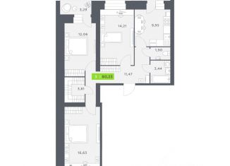 Продается 3-ком. квартира, 80.23 м2, Северодвинск, проспект Победы, 15к2, ЖК Квартал Победы