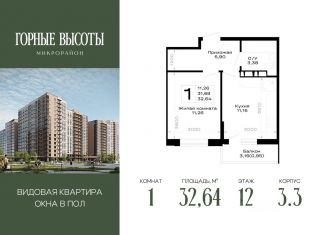 Продам 1-комнатную квартиру, 32.64 м2, Майкоп