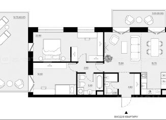Продам двухкомнатную квартиру, 102.1 м2, Казань