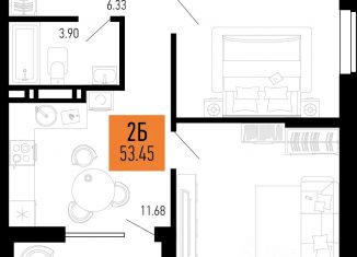 2-ком. квартира на продажу, 51.38 м2, Ростовская область