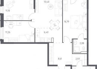 Продается трехкомнатная квартира, 79.1 м2, Забайкальский край