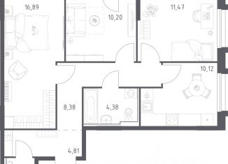 Продается 3-комнатная квартира, 68.8 м2, Забайкальский край