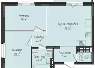 Продам 2-комнатную квартиру, 53.7 м2, село Первомайский, ЖК Город Оружейников, 36