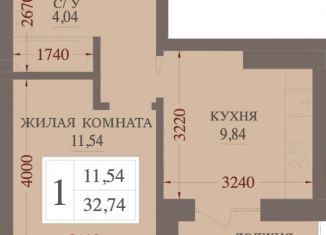 Продажа однокомнатной квартиры, 32.74 м2, Абакан, улица Чкалова, 42