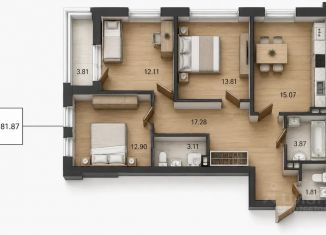 Продается 3-ком. квартира, 81.87 м2, Орловская область