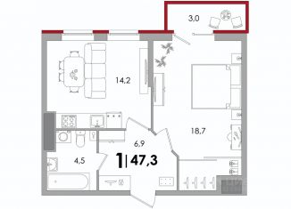 Продажа 1-комнатной квартиры, 47 м2, Тверь, улица С.Я. Лемешева, 6А