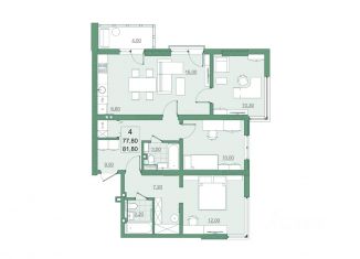 Продам 4-комнатную квартиру, 77.8 м2, Саратовская область, проспект Героев Отечества, 7