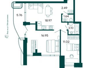 Продажа двухкомнатной квартиры, 55.9 м2, Республика Башкортостан