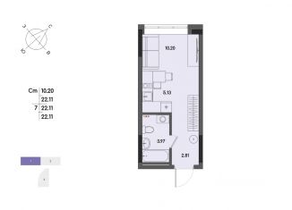 Продаю квартиру студию, 22.11 м2, Удмуртия, улица Джамбула, 83