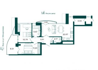 Продается двухкомнатная квартира, 61.36 м2, Республика Башкортостан