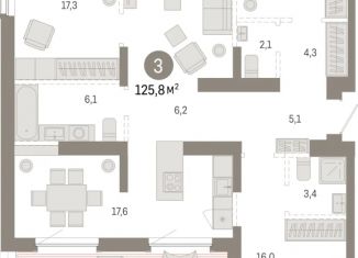 Продажа 2-ком. квартиры, 125.8 м2, Омск