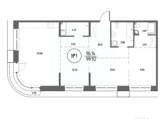 Продаю трехкомнатную квартиру, 99.92 м2, Иркутск, Свердловский округ