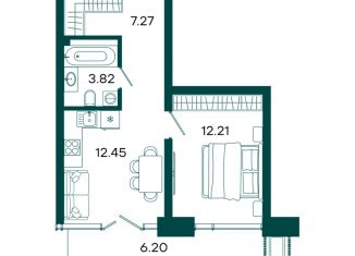 Продажа 1-комнатной квартиры, 37.61 м2, Республика Башкортостан