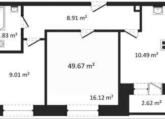 Продажа 2-ком. квартиры, 51.55 м2, Калужская область