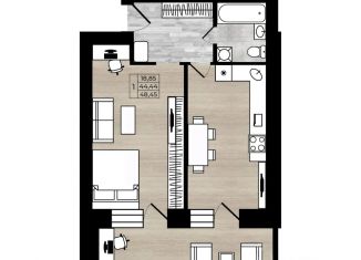 Продажа 1-комнатной квартиры, 48.45 м2, Ярославль, Кировский район