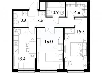 Продаю 2-комнатную квартиру, 64.6 м2, Балабаново