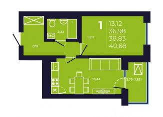 Продается 1-ком. квартира, 38.7 м2, Республика Башкортостан, улица Майора Доставалова, 7