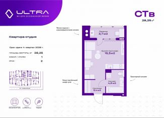 Продажа квартиры студии, 28.2 м2, Астрахань, Советский район