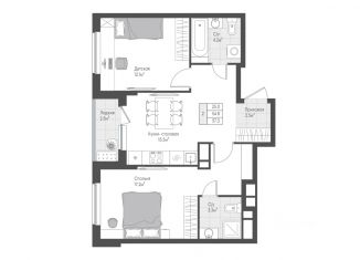 Продается двухкомнатная квартира, 56.05 м2, Тверская область, улица Левитана, 97