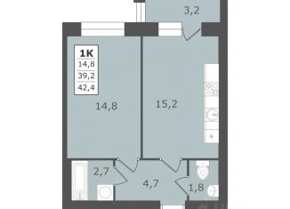 Продается однокомнатная квартира, 42.4 м2, Ставропольский край