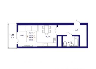 Продаю 1-ком. квартиру, 35.45 м2, Республика Башкортостан