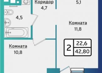 Продажа 2-ком. квартиры, 42.8 м2, Удмуртия