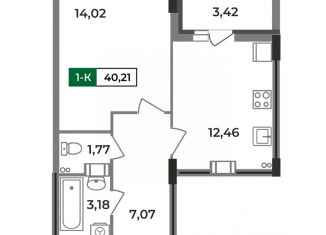 Продам 1-ком. квартиру, 40.21 м2, Владимирская область