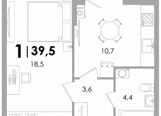 1-ком. квартира на продажу, 39.2 м2, Тверь, улица С.Я. Лемешева, 3