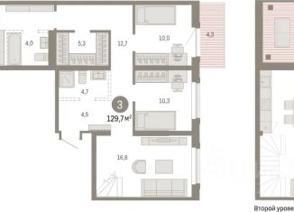 Продаю трехкомнатную квартиру, 129.7 м2, Омск, улица Крупской, 11