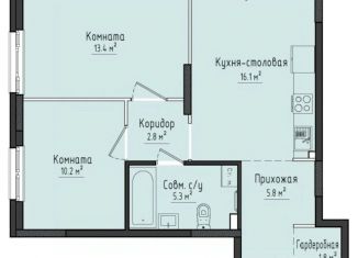 2-ком. квартира на продажу, 55.8 м2, село Первомайский, ЖК Город Оружейников, 37
