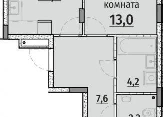 Двухкомнатная квартира на продажу, 52.1 м2, Чебоксары