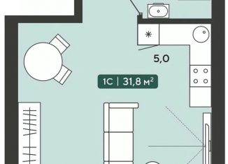 Продам однокомнатную квартиру, 31.8 м2, Новосибирская область