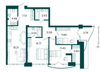 Продам 3-комнатную квартиру, 83.17 м2, Республика Башкортостан