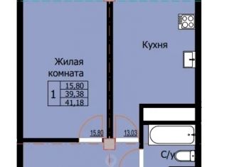Продам 1-комнатную квартиру, 41.18 м2, Ставропольский край