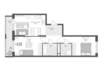 Продажа 2-комнатной квартиры, 59.15 м2, Тверская область, улица Левитана, 97