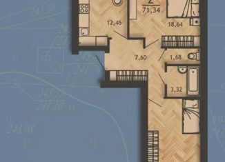 Продажа 2-комнатной квартиры, 71.34 м2, Смоленск, Ленинский район, улица Матросова, 2